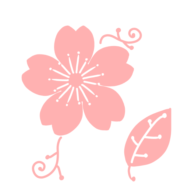 桜の花と葉っぱのイラスト 無料イラスト素材 素材ラボ