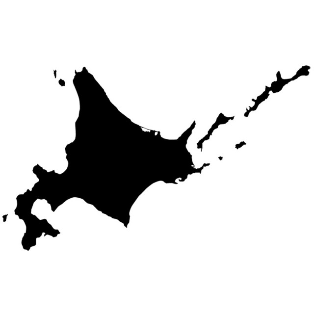 北海道のシルエットで作った地図イラスト 黒塗り 無料イラスト素材 素材ラボ