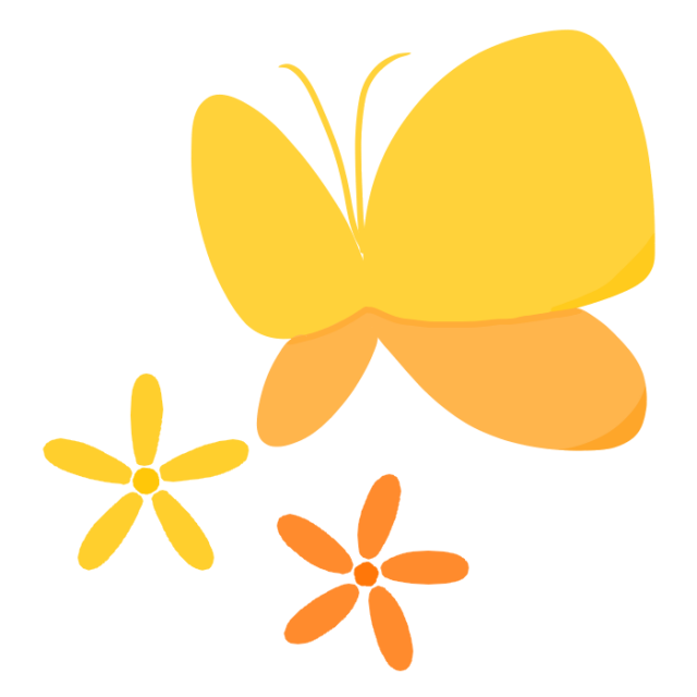 黄色いちょうちょと花のイラスト 無料イラスト素材 素材ラボ