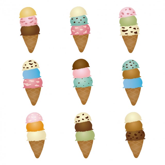 アイスクリームセット 無料イラスト素材 素材ラボ