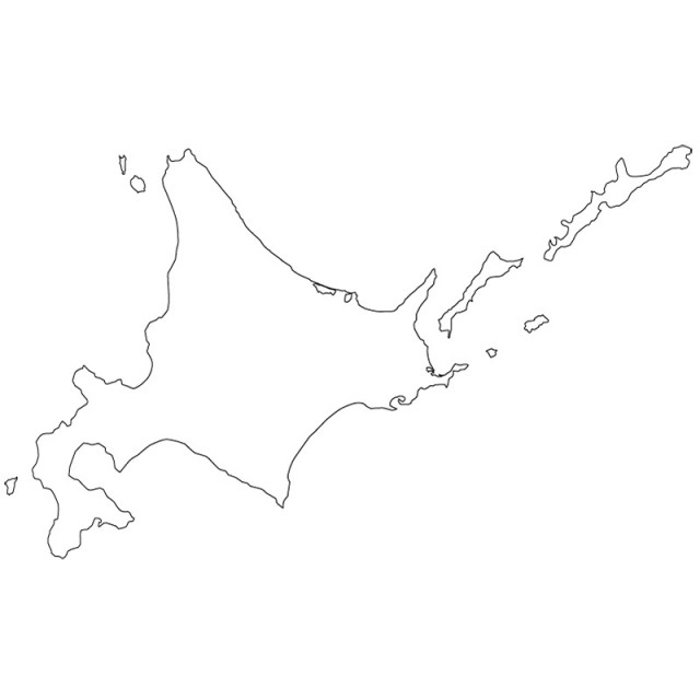 北海道のシルエットで作った地図イラスト 黒線 無料イラスト素材 素材ラボ