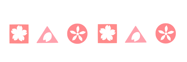 桜の図形ラインのイラスト 無料イラスト素材 素材ラボ