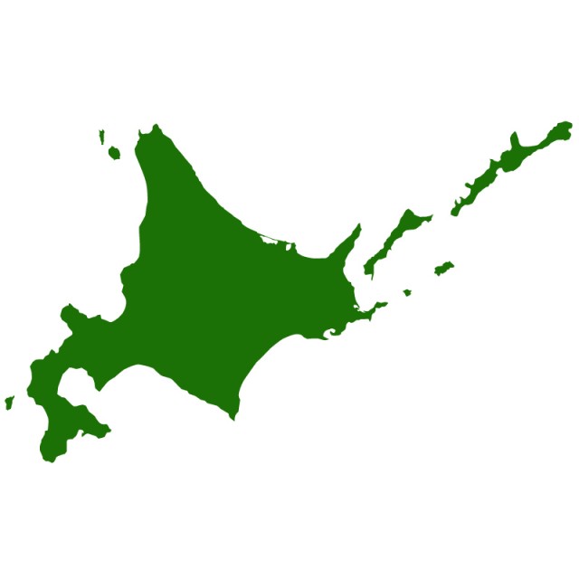 北海道のシルエットで作った地図イラスト 緑塗り 無料イラスト素材 素材ラボ
