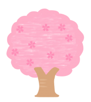 クレヨン画風桜の…