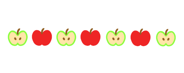 青りんご赤りんごラインのイラスト 無料イラスト素材 素材ラボ
