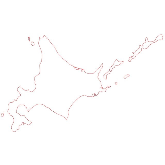 北海道のシルエットで作った地図イラスト 赤線 無料イラスト素材 素材ラボ