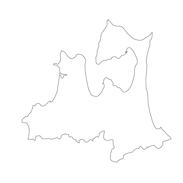 青森県のシルエットで作った地図イラスト 黒線 無料イラスト素材 素材ラボ