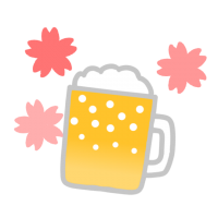 桜とビールのイラ…