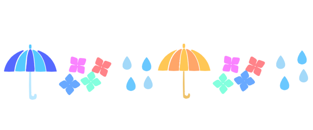 梅雨のアイテムラインのイラスト | 無料イラスト素材｜素材ラボ