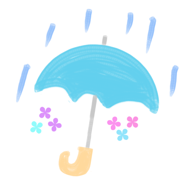 水彩画風傘と雨のイラスト 無料イラスト素材 素材ラボ