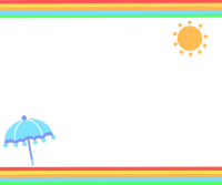 虹模様と傘フレー…