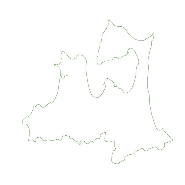 青森県のシルエットで作った地図イラスト 緑線 無料イラスト素材 素材ラボ