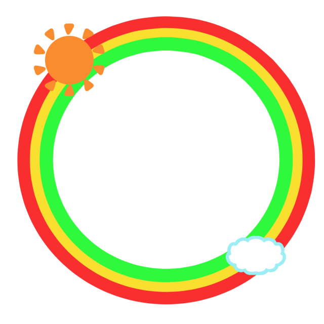 虹のリングと太陽のイラスト 無料イラスト素材 素材ラボ