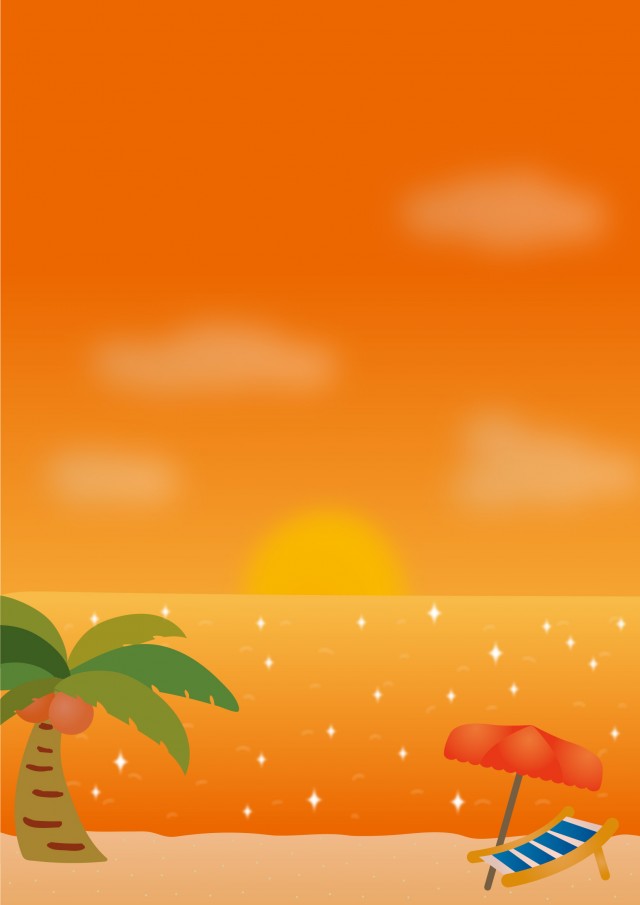 夏の海イメージ夕日 無料イラスト素材 素材ラボ