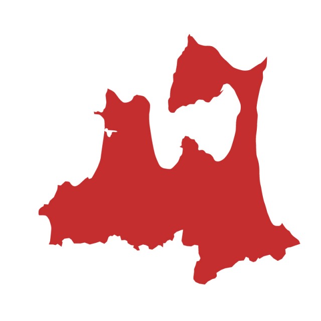 青森県のシルエットで作った地図イラスト 赤塗り 無料イラスト素材 素材ラボ