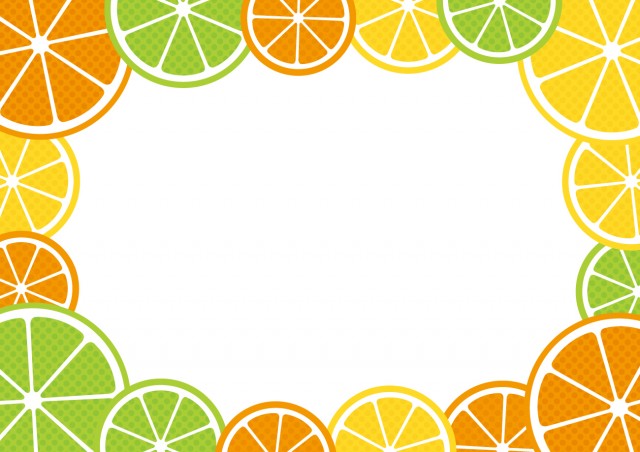 柑橘フルーツのフレームのイラスト 無料イラスト素材 素材ラボ