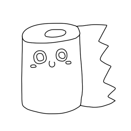 トイレットペーパーの塗り絵 無料イラスト素材 素材ラボ