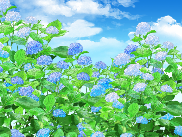 青い紫陽花の背景 無料イラスト素材 素材ラボ