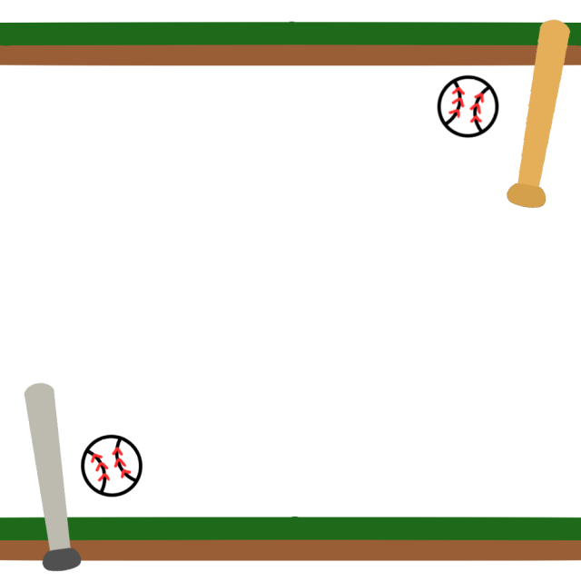 バッドとボールフレームのイラスト 無料イラスト素材 素材ラボ