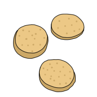 3枚のクッキー