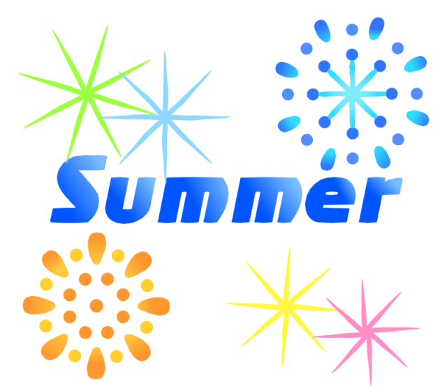 Summerフォントと花火のイラスト 無料イラスト素材 素材ラボ