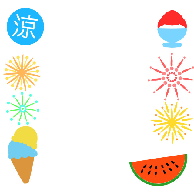 夏のかき氷アイスフレームのイラスト 無料イラスト素材 素材ラボ