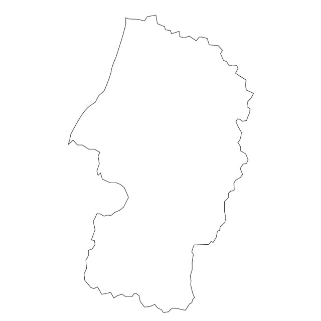 山形県のシルエットで作った地図イラスト 黒線 無料イラスト素材 素材ラボ
