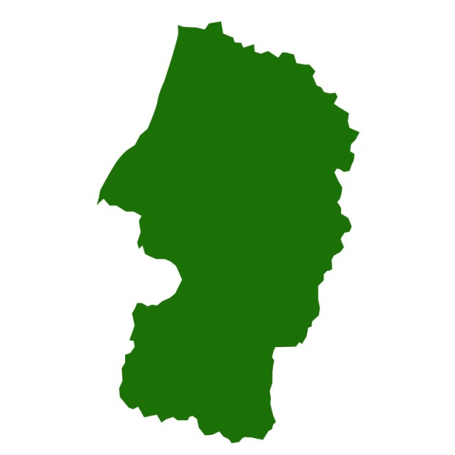 山形県のシルエットで作った地図イラスト 緑塗り 無料イラスト素材 素材ラボ