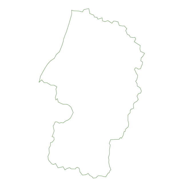 山形県のシルエットで作った地図イラスト 緑線 無料イラスト素材 素材ラボ
