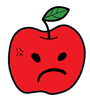 りんご 怒 のイラスト 無料イラスト素材 素材ラボ