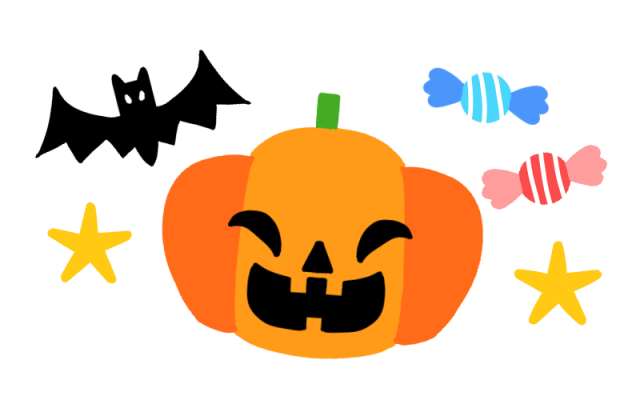 ハロウィンのかぼちゃとコウモリのイラスト 無料イラスト素材 素材ラボ