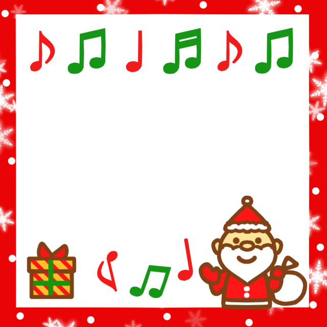 音符のクリスマスフレームのイラスト素材でございます 無料イラスト素材 素材ラボ