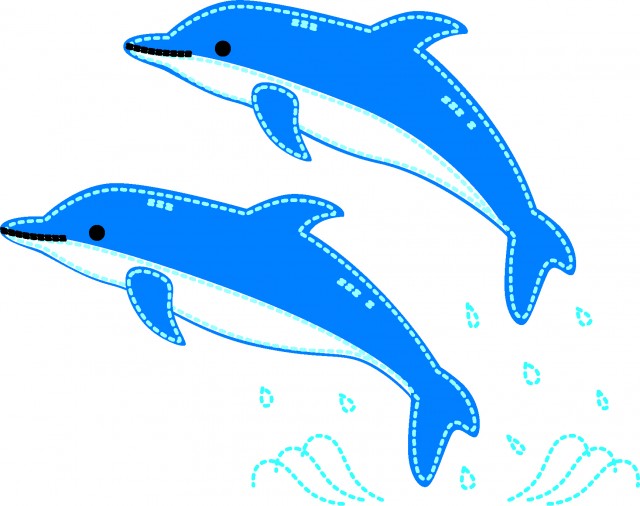 イルカのアップリケ 無料イラスト素材 素材ラボ