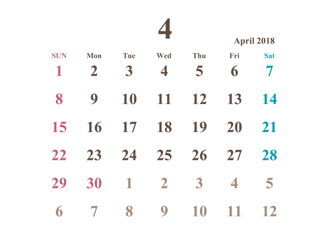 オシャレでかわいいデザインの18年カレンダーまとめ イラスト系まとめ 無料イラスト 素材ラボ 素材ラボ