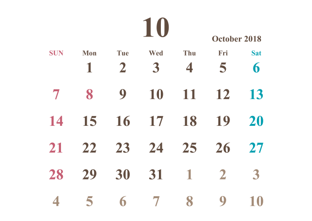 コレクション 10月カレンダー ただ素晴らしい花