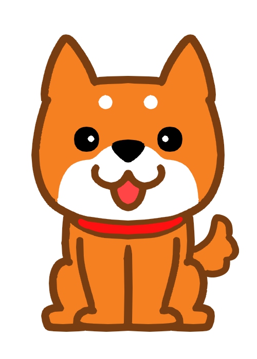 柴犬 イラスト 白黒