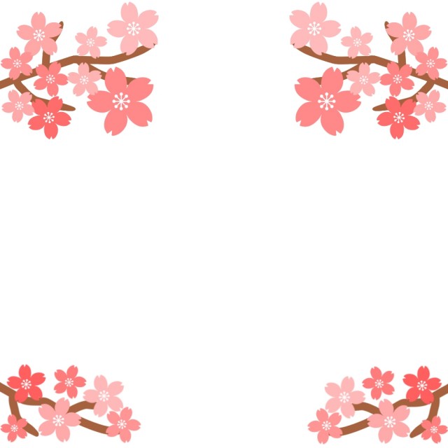 枝付き桜フレーム 無料イラスト素材 素材ラボ