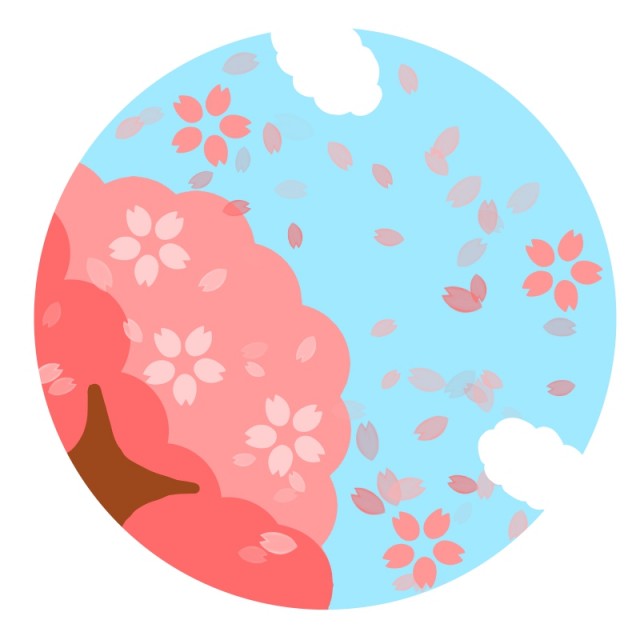 空と花びらと桜の木イラスト 無料イラスト素材 素材ラボ