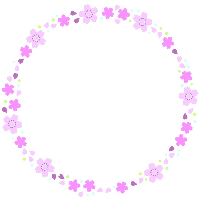 桜の円形フレーム 無料イラスト素材 素材ラボ