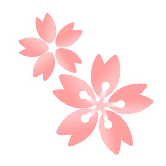 桜2つのワンポイントのイラスト | 無料イラスト素材｜素材ラボ