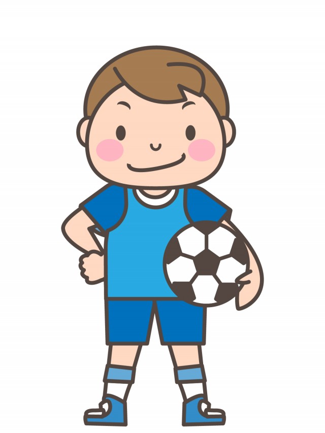 男子サッカー部 ボールを抱えてドヤ顔の部員 無料イラスト素材 素材ラボ