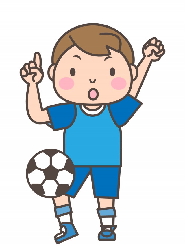 男子サッカー部 上を指さしリフティングしている部員 無料イラスト素材 素材ラボ