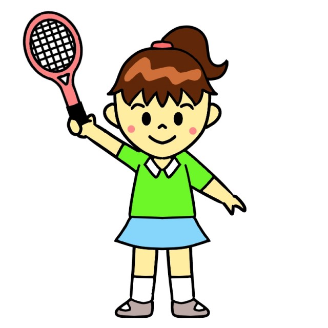 テニスラケットを持つ女子のイラスト 無料イラスト素材 素材ラボ