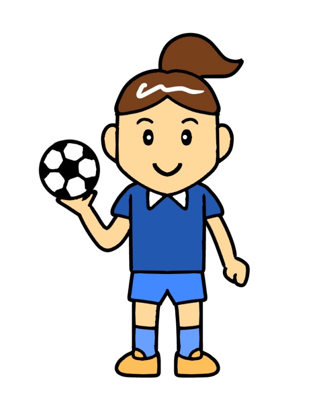 サッカーボールを持つ女子サッカー部員のイラスト 無料イラスト素材 素材ラボ