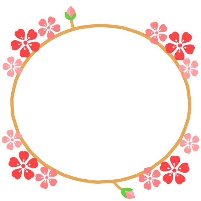 桜の楕円フレームのイラスト 無料イラスト素材 素材ラボ
