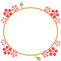 桜の楕円フレーム…