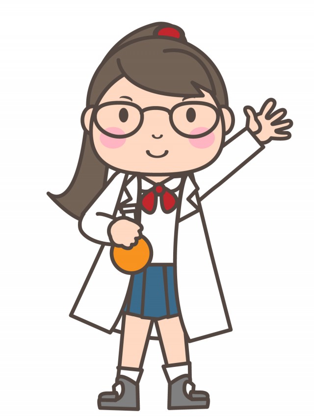 科学部 実験をしている女子部員 無料イラスト素材 素材ラボ