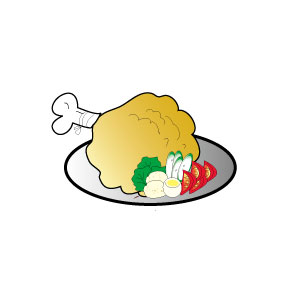 洋食のイラスト サラダ パン バスケット フライドポテト 肉料理 無料イラスト素材 素材ラボ