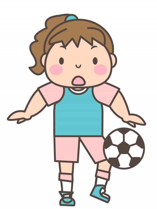 女子サッカー部 リフティングしている部員 無料イラスト素材 素材ラボ