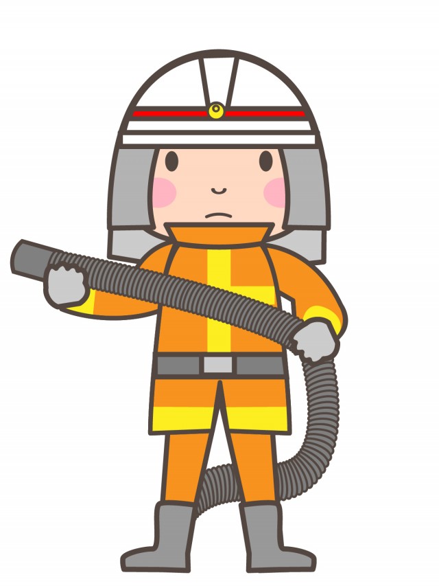 消火活動する消防士 無料イラスト素材 素材ラボ